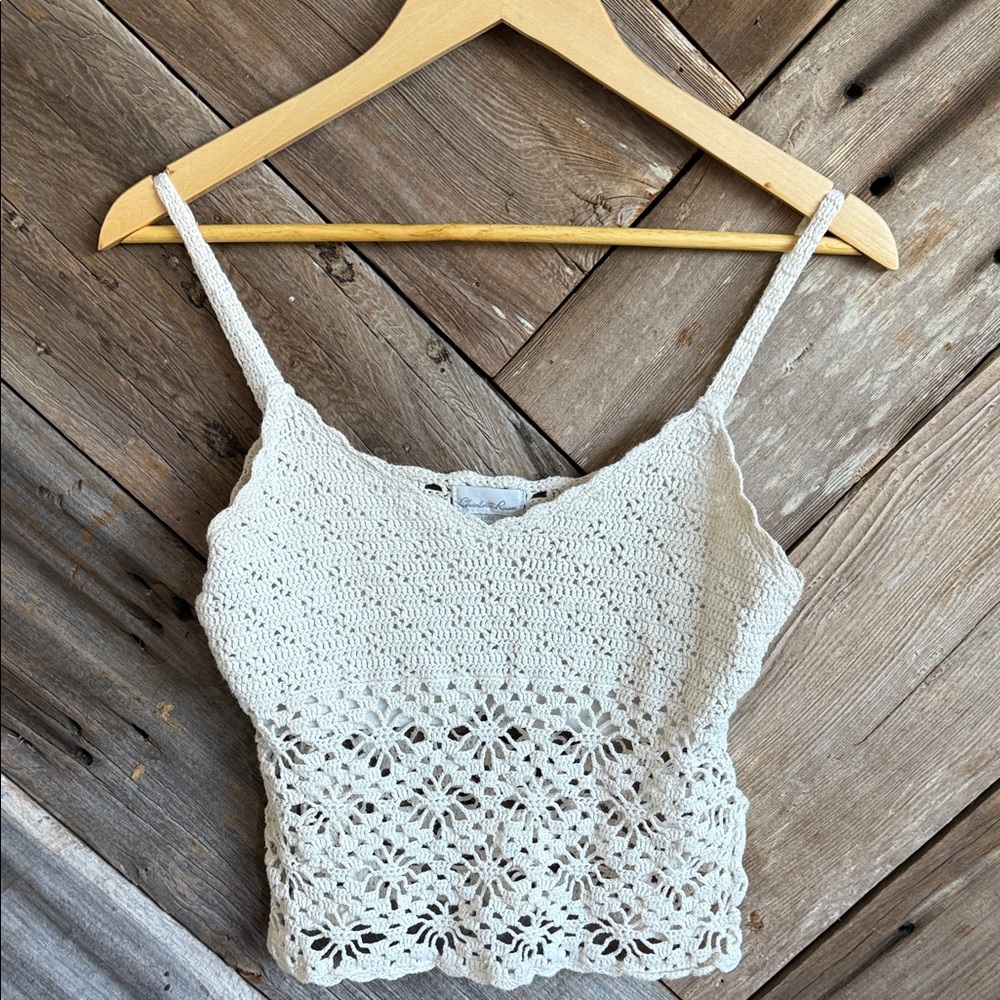 Charlotte Russe Cream Crochet Camisole